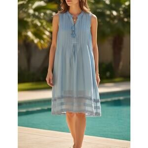 Alamwar 100% Silk Tunic Dress XS Handcrafted Resort Boho Lace Cover Up Tassels